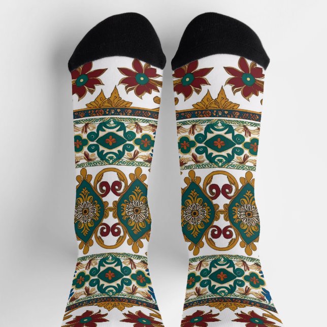 Serbisches Teppichmuster 5 Socken (Oben)