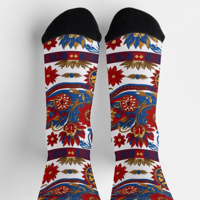 Serbisches Teppichmuster Socken (Oben)