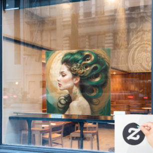 "Serelith" - Curls of Celestial Jade Fensteraufkleber