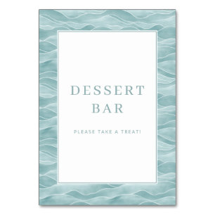 Seren Blaue Wasserwelle Dessertbar-Schild Tischnummer