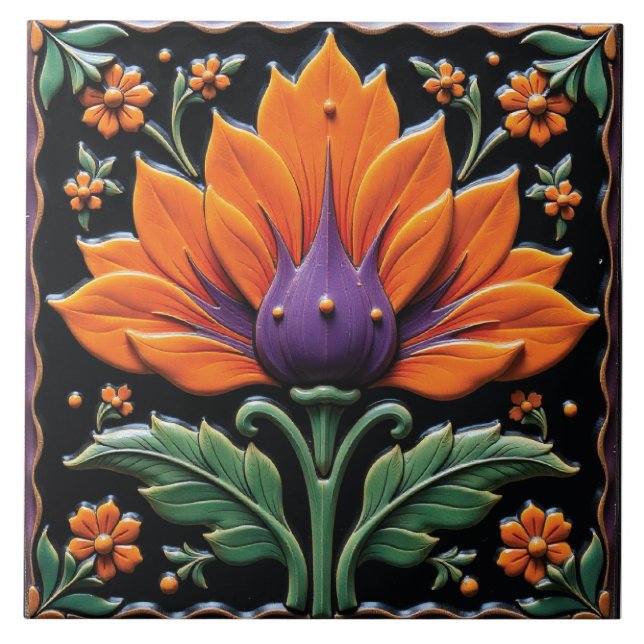 Serenade der Feuerblume Fliese (Vorderseite)