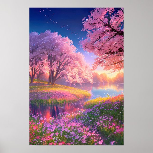 Serenade der Natur, bezaubernder Wald Poster (Vorne)