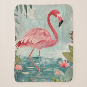 Serenade in Pink: Ein Flamingo-Paradies Sherpadecke