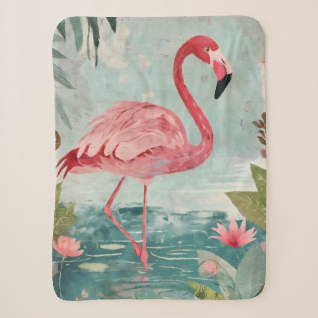 Serenade in Pink: Ein Flamingo-Paradies Sherpadecke (Vorderseite)