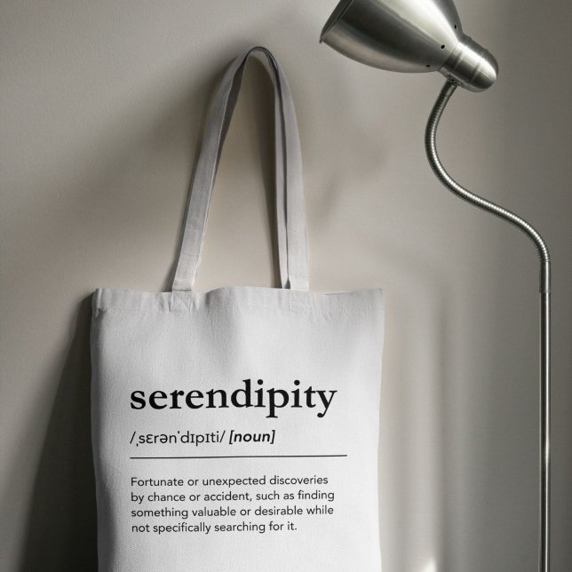 Serendipität Definition Wort Geschenk Glücklicher  Tragetasche (Von Creator hochgeladen)