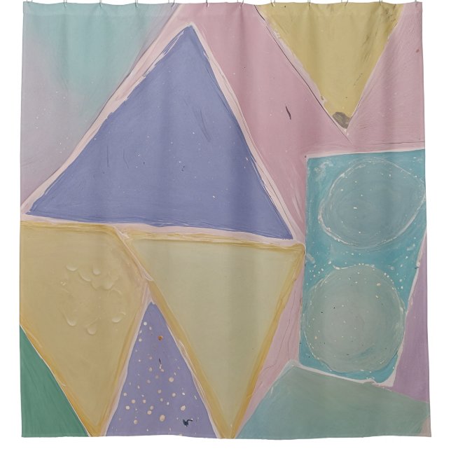 Serene Abstracts: A Pastel Dream Duschvorhang (Vorderseite)