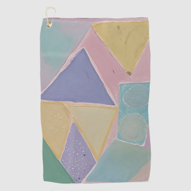 Serene Abstracts: A Pastel Dream Golfhandtuch (Vorderseite)