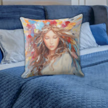 Serene Abstrakt Angel Pillow - Vibranic Artistic