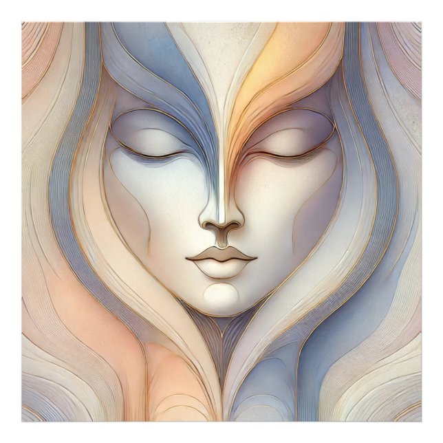Serene Abstrakt Face Fotodruck (Vorne)