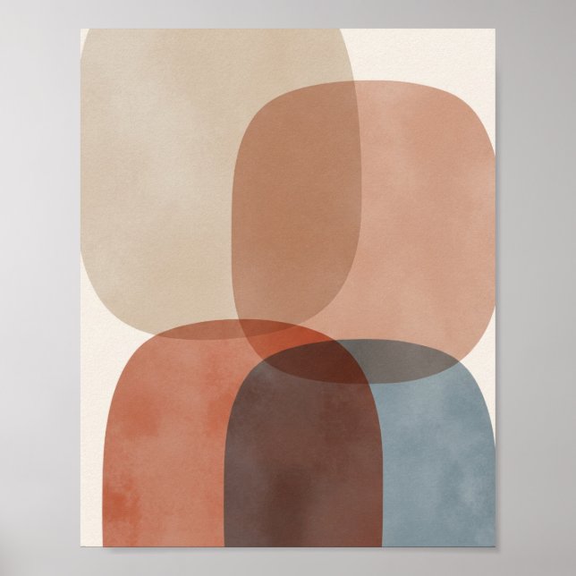 Serene Abstrakt Geometric Print Poster (Vorne)