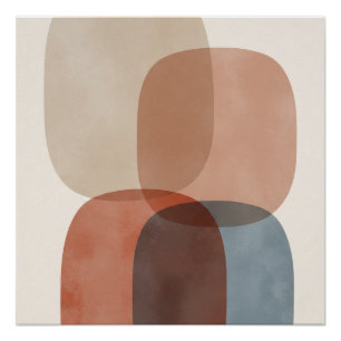 Serene Abstrakt Geometric Print Poster