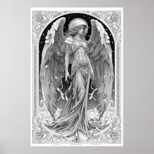 Serene Angel Tarot Full Page Poster