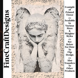 Serene Angel + Vintage Script Gothic AF7 Dekoupage Seidenpapier