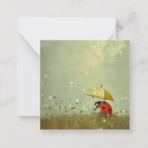 Serene & Anspruchsvoll: Minimalistische Ladybug Mitteilungskarte
