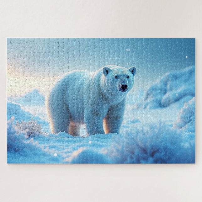 Serene Arctic Sunset mit Polar Bear - Natur (Horizontal)