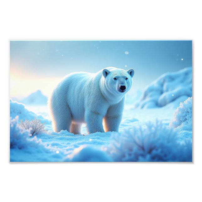 Serene Arctic Sunset mit Polar Bear - Natur Fotodruck (Vorne)