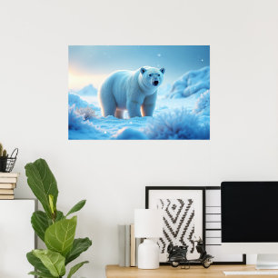 Serene Arctic Sunset mit Polar Bear - Natur Poster