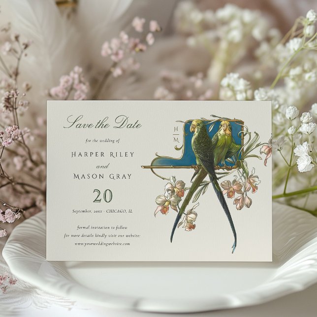 Serene Aviary "Save the Date" Faire-part de mariag (Créateur téléchargé)
