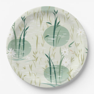 Serene Bamboo Blossom Asian (10) Pappteller