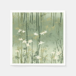 Serene Bamboo Blossom Asian (6) Serviette
