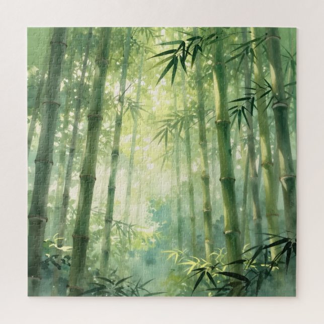 Serene Bamboo Forest Mist Glow (Vertikal)