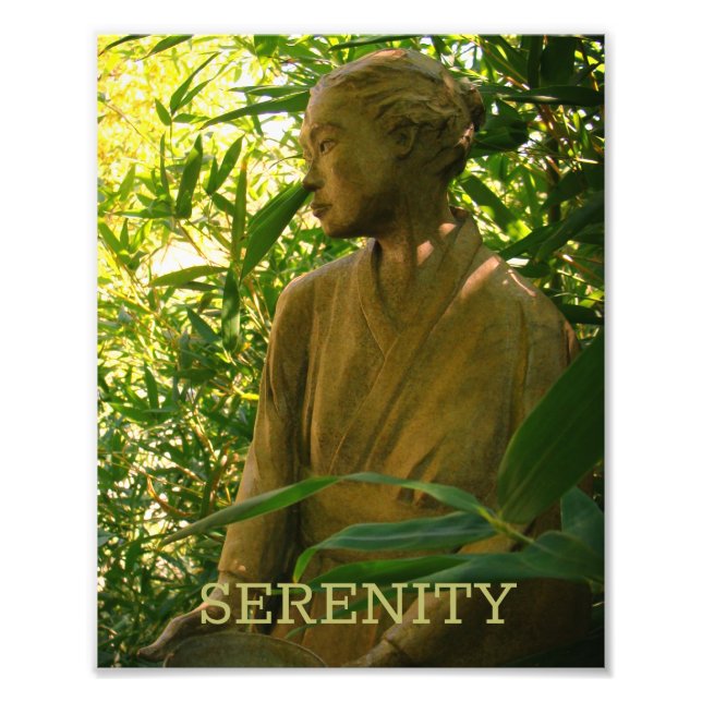 Serene Bamboo Garden Statue Fotodruck (Vorne)