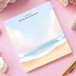 Serene Beach Clouds Ocean Sky Personalisiert Name Notizblock<br><div class="desc">Finden Sie mit diesem beruhigenden, personalisierten Notizblock Ruhe. Das Design vereint eine ruhige Strandszene mit einem Fokus auf den weiten Himmel und sanfte, pastellfarbene Wolken über sanften Meereswellen und Sand. Die Gesamtwirkung ist ruhig und atmosphärisch. Passen Sie dieses Notizblock mit Ihrem eigenen Text für eine einzigartige Touch an. Ideal für...</div>