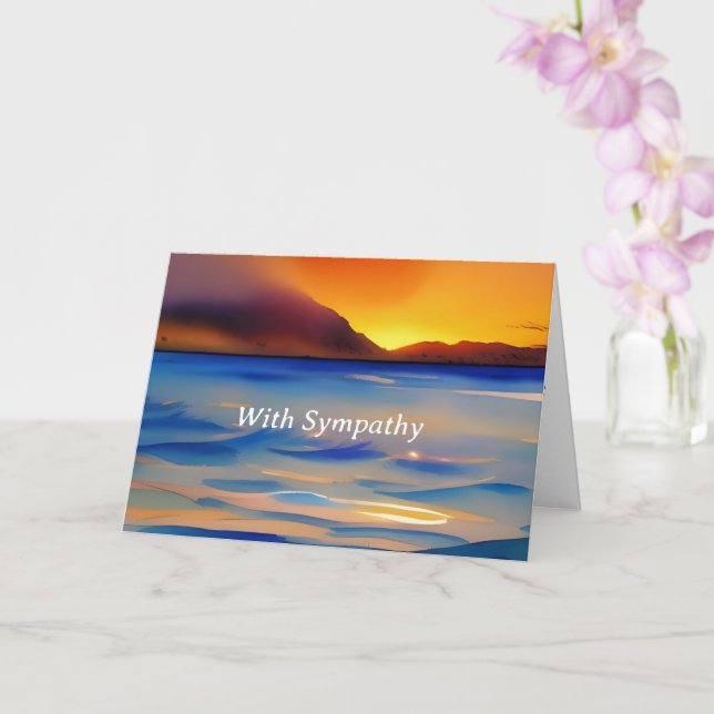 Serene Beach Sunset individuelle Sympathiekarte Karte (Orchidee)