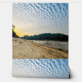 Serene Beach Sunset Wallpaper - Blauer Himmel und  Tapete