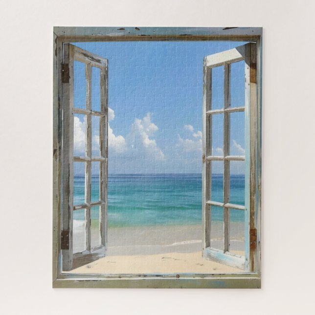 Serene Beach Window View (Vertikal)