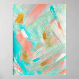 Serene Beachy Abstrakt Painting Print Poster