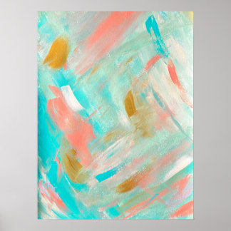Serene Beachy Abstrakt Painting Print Poster