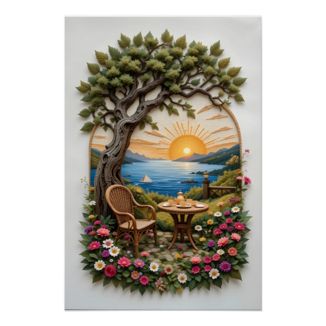 Serene besticktes Heiligtum Poster (Vorderseite)