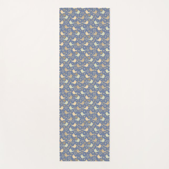 Serene Birds Single Sided Yogamatte (Vorderseite)