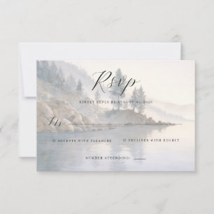 Serene Blaue Wasserfarbenlandschaft RSVP Karte