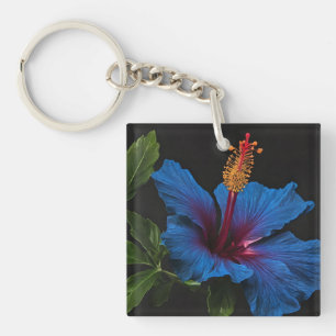 "Serene Bloom: Die Schönheit der Blume des blauen Schlüsselanhänger