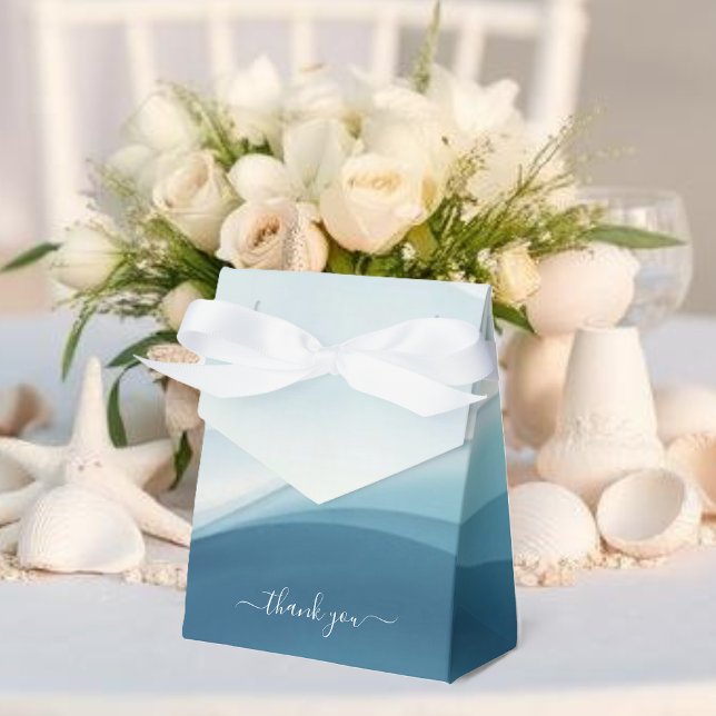Serene Blue Abstract Wedding Favor Boxes Geschenkschachtel (Serene Blue Abstract Wedding Favor Boxes )
