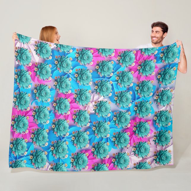"Serene Blue Blooms" Fleecedecke (Beispiel)
