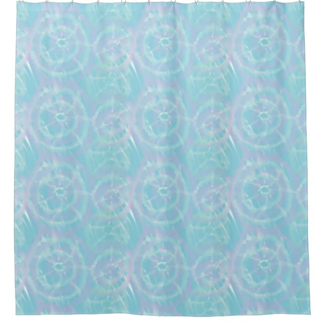 Serene Blue Krawatte-Dye Duschvorhang (Vorderseite)