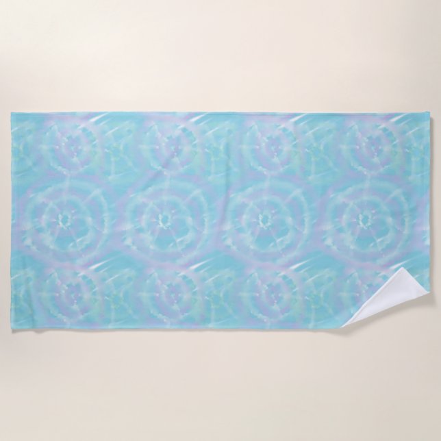 Serene Blue Krawatte-Dye Strandtuch (Vorderseite)