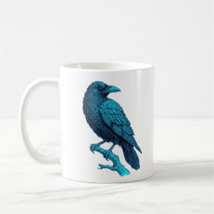 Serene Blue Raven Kaffeetasse