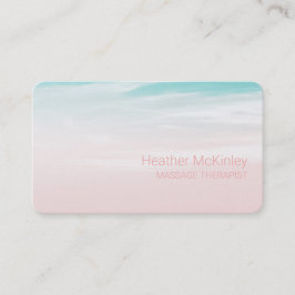 Serene Blue Sky Pink Business Card Terminkarte