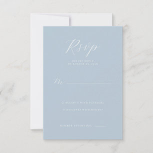 Serene Blue Typografische RSVP Karte