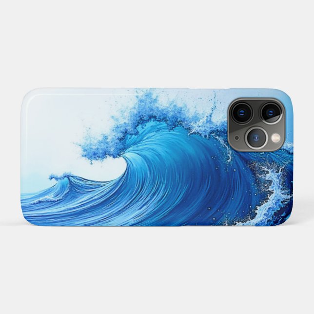 Serene Blue Wave Splashes Case-Mate iPhone Hülle (Rückseite (Horizontal))