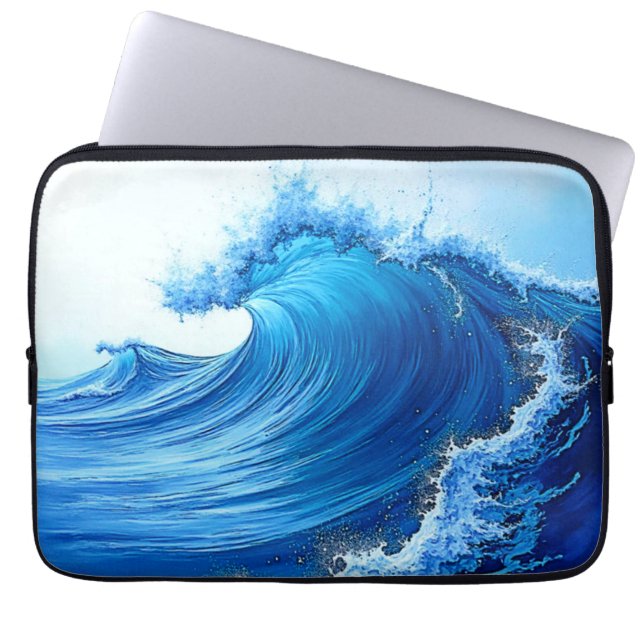 Serene Blue Wave Splashes Laptopschutzhülle (Vorderseite)