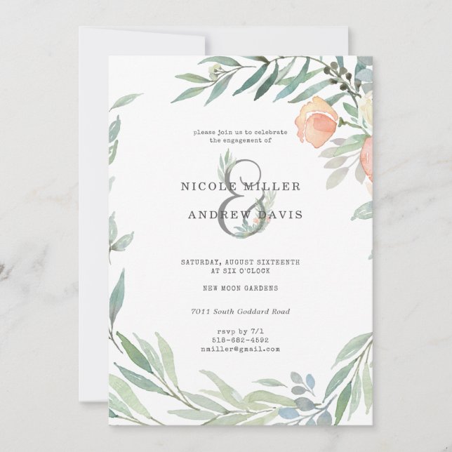 Serene Botanical | Wild Meadow Engagement Party (Vorderseite)