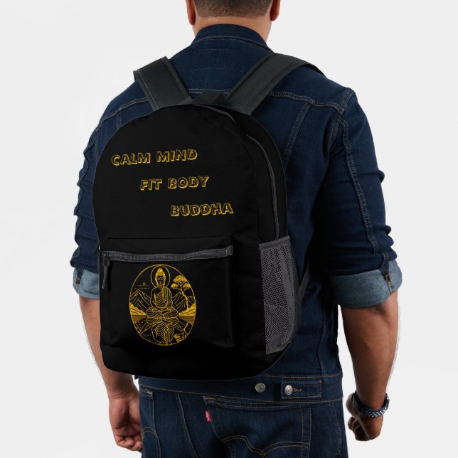 Serene Buddha Abbildung in ruhigen Gewässern Bedruckter Rucksack (Insitu (Modell))