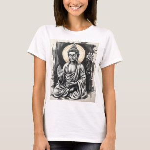 Serene Buddha - Kohle Kunst des Friedens und Ruhe T-Shirt
