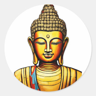 Serene Buddha: Runder Aufkleber