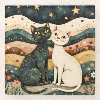 Serene Cats Glasuntersetzer
